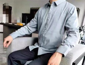 利郎男裝長袖襯衫男士格子純棉薄秋季新款商務休閑中青年免燙襯衣 灰色 L 175/92A(適合體重130-150斤) 曬單實拍圖