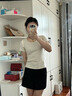 真維斯（JEANSWEST）方領(lǐng)短袖t恤女夏季2025新款正肩修身顯瘦純色上衣時(shí)尚潮流體恤衫 淺花灰 純色 L 曬單實(shí)拍圖