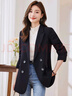 聞鶯燕小西裝外套女秋冬季2025新款感氣質(zhì)職業(yè)簡(jiǎn)約修身休閑女士西服上衣 黑色西裝 4XL （建議體重165-180斤） 曬單實(shí)拍圖