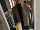 倉石一樹潮牌高級感商務(wù)休閑開衫毛衣男修身帥氣百搭針織衫男裝復(fù)古外套潮 駝色 XL 曬單實(shí)拍圖