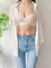 多情貓聚攏內(nèi)衣女純欲防下垂收副乳2025新款性感蕾絲無鋼圈文胸罩套裝 粉色單件 【聚攏顯大2.5cm】 75B 【建議34/75AB】 曬單實拍圖