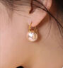 Ins復古大珍珠澳白耳環(huán)小眾輕奢氣質(zhì)高級感氣質(zhì)仿珍珠百搭耳扣 白色 曬單實(shí)拍圖