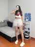 皓娥打底褲女防走光穿短褲jk保險(xiǎn)褲夏季薄款可外穿南瓜褲蕾絲安全褲 【白色】【80-120斤】 曬單實(shí)拍圖