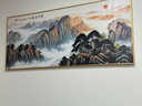 彼楓紫氣東來(lái)靠山圖辦公室字畫風(fēng)景山水客廳裝飾畫國(guó)畫沙發(fā)背景墻掛畫 【紫氣東來(lái)】CT-1774主圖款 120*40CM【單幅】 高清質(zhì)感紋理面 輕奢金框（黑框備注）+鋁合金邊框 曬單實(shí)拍圖