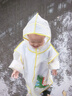 牧萌兒童雨衣男童女童防水全身雨披幼兒園小學(xué)生雨具 黃色小恐龍 S 曬單實拍圖