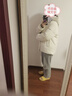 鴨鴨（YAYA）時(shí)空道宇系列三防羽絨服情侶男女短款冬季新款泡芙加厚面包服外套 月光白色 L (建議130-150斤) 曬單實(shí)拍圖