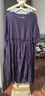 皮爾卡丹法式亞麻長(cháng)袍寬松白色短袖棉亞麻連衣裙七分袖寬松顯瘦氣質(zhì)媽媽 紫色 XL 【建議130-150斤】 曬單實(shí)拍圖