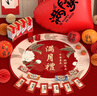 抓周嬰兒滿月布置裝飾寶寶百天儀式感背景墻用品拍照道具紅包封酒貼 國(guó)風(fēng)【滿月禮】地毯布置套餐一 曬單實(shí)拍圖