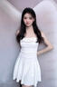 栢啟歆泳衣女連體裙高級質(zhì)感性感吊帶抹胸千金風(fēng)甜美女孩遮肚顯瘦泡溫泉 白色抹胸泳裙 均碼 【70-120斤】 曬單實拍圖