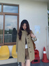 范思藍(lán)恩英倫設(shè)計感立領(lǐng)風(fēng)衣外套女2025秋裝撞色小個子休閑上衣女 卡其色短款 S 曬單實(shí)拍圖