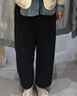優(yōu)衣庫女裝針織廓形長(cháng)褲快干速干吸汗高腰彎刀鐮刀褲479688 09 黑色 L /160/72A 曬單實(shí)拍圖