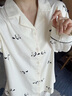 貓人【100%純棉】25年新款女士睡衣女長袖套裝高端全棉情侶外穿家居服 曬單實拍圖