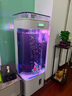 美諾魚缸客廳半圓型魚缸屏風(fēng)大中小型家用落地式玻璃金魚缸生態(tài)免換水 白色 50*40*138 曬單實拍圖