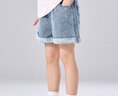 LEVI'S李維斯童裝女童牛仔短褲2025夏季薄款兒童舒適寬松褲子 水晶藍(lán) 曬單實(shí)拍圖