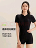 李寧（LI-NING）泳衣女士連體平角極簡(jiǎn)游泳衣專(zhuān)業(yè)運動(dòng)保守顯瘦溫泉泳裝0581黑XXXL 曬單實(shí)拍圖
