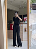 伊婭莎短袖西裝套裝女夏薄款時(shí)尚氣質(zhì)女神范休閑小個(gè)子短款西服外套工裝 黑色西裝+褲子 M 建議90-100斤 曬單實(shí)拍圖