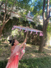 兒童漢服假發(fā)包古裝女童舞臺演出懶人發(fā)髻古風盤發(fā)頭飾造型墊發(fā)包 芊芊發(fā)髻+粉櫻 黑色系 短發(fā) 15cm 曬單實拍圖