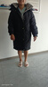 雅鹿菱格撞色拼接中長(zhǎng)款羽絨服女士冬季可拆卸帽加厚外套 黑色 XL (170) 【建議140-160斤】 曬單實(shí)拍圖