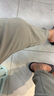 鵲笙夏季新款棉麻超薄透氣垂感休閑褲男士潮流寬松直筒褶皺哈倫蘿卜褲 卡其+綠色【兩件裝】 3XL 【建議145-160斤】 曬單實(shí)拍圖