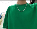 MZMZ鉑金項鏈男pt950白金嘻哈菱形瓜子素鏈氣質(zhì)配飾生日留送男女友 輕奢莫比烏斯潮流項鏈-55cm 曬單實拍圖