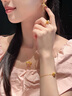 周大生莫奈黃金手鏈足金閃光蝴蝶熒光琺瑯心動蝶舞手鏈送女友生日禮物 足金心動蝶舞手鏈-(贈熒光燈) 3.15g 曬單實拍圖