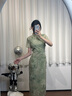 妙奕嘉新中式連衣裙改良版旗袍高級感中國風裙子2025夏季新款女裝小個子 東方韻竹旗袍 XL 【建議110-120斤】 曬單實拍圖