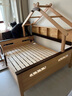 LINSY KIDS林氏家居兒童床兒童房床護(hù)欄床帶抽屜單人樹屋床室內(nèi)儲(chǔ)物全實(shí)木床 兒童床（贈(zèng)實(shí)木護(hù)欄）+房頂+書架 1500mm*1900mm 曬單實(shí)拍圖