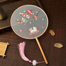 元族雙面刺繡團(tuán)扇古風(fēng)蘇繡漢服旗袍古裝中國(guó)風(fēng)旗袍舞蹈扇女漢服配飾 【金牡丹】雙面刺繡 曬單實(shí)拍圖