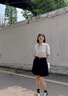 塔馳密司寬松高腰五分西裝休閑短褲女中褲闊腿a字LSY 藏青 27 曬單實(shí)拍圖
