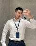 KOOSHI奢品新款桑蠶絲襯衫男士長(zhǎng)袖商務(wù)休閑高端襯衣2025春季純色上衣男 白色 38 適合90-120斤左右 曬單實(shí)拍圖