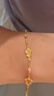 六福珠寶七夕禮物 黃金手鏈葫蘆光影金碎碎冰足金手鏈 計價 約7.35克 曬單實拍圖