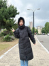 雅鹿羽絨服女冬季新款男女情侶長款寬松過膝加厚防寒抗凍中性 黑色 S (155) 【推薦90-110斤】 曬單實拍圖