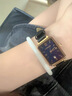 瑞士品牌浪Longines手表女方形小琴綠表十大名牌防水時尚專用女表 星空黑盤皮帶+送皮帶 27mm 曬單實拍圖