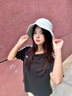 MMOPTOP日系水洗牛仔漁夫帽女韓版素顏遮臉顯臉小盆帽遮陽(yáng)帽子男 曬單實(shí)拍圖