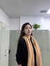 恒源祥圍巾女針織冬季韓版百搭純色圍脖學(xué)生可愛(ài)加厚保暖高級感毛線(xiàn)披肩 姜黃 曬單實(shí)拍圖