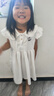 G.DUCKKIDS女童連衣裙夏款2024新款小女孩蕾絲領純棉公主裙透氣飛袖學院風裙 白色飛袖裙子 130 cm適合120-130cm7-8歲 曬單實拍圖