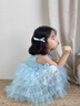 圖圖小象兒童公主裙女童2025新款中大童甜美背心裙女童生日禮服寶寶蓬蓬裙 藍色 120 身高約120cm 曬單實拍圖
