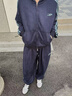 江南先生NewJNXS仿麂皮星星織帶時(shí)尚寬松衛衣褲子秋休閑情侶套裝 藏青色褲子 S 曬單實(shí)拍圖