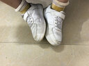 361°兒童四季板鞋男女童(3-12歲)百搭魔術貼滑板鞋小白鞋 銀35 曬單實拍圖