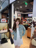 矜持范外套女2025秋毛邊寬松牛仔短外套女百搭牛仔衣港風(fēng)外套上衣 藍(lán)色 M 100-120斤 曬單實(shí)拍圖