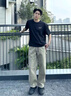 倉石一樹 KAZUKI KURAISHI輕奢短袖T恤男士夏季百搭蝴蝶印花流行圓領(lǐng)時(shí)尚寬松情侶裝上衣 黑色 L 曬單實(shí)拍圖