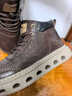 公牛世家男靴秋冬新款復古百搭馬丁靴男士高幫系帶休閑鞋時(shí)尚通勤鞋子男 曬單實(shí)拍圖