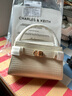 CHARLES&KEITH鱷魚紋凱莉包手提斜挎婚包包女包生日禮物七夕禮物CK2-50270880-1 Ivory象牙色 S 曬單實拍圖