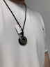 施華索尼亞天然黑曜石平安扣吊墜男士女士情侶禮物金曜石掛件護身符 直徑約30mm 曬單實(shí)拍圖