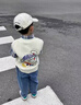 迪士尼（Disney）寶寶春秋裝套裝2025新款1-3歲4帥氣男童春秋季三件套炸街嬰兒童衣 卡其色 機器貓三件套 薄款 110 高-105cm 3-4歲【110碼 曬單實(shí)拍圖