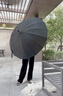 愛上雨中國風(fēng)24骨長柄雨傘加大加厚加固抗風(fēng)暴雨男士直桿傘定制結(jié)實耐用 國風(fēng)【如意祥云】24骨黑色-自動 曬單實拍圖