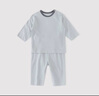 巴厘小豬寶寶家居服夏季九分薄款空調服本草棉睡衣純棉嬰幼兒衣服兒童套裝 魯納藍 80 曬單實(shí)拍圖