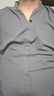 莫代爾夏季冰絲家居服套裝男士高端棉麻翻領(lǐng)短袖長褲休閑運(yùn)動睡衣兩件套 灰色套裝 精工走線，三針五線加固 3XL 160-180斤 曬單實(shí)拍圖