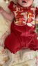 巴厘小豬（BALIPIG）嬰兒連體衣無袖夏裝薄款背心哈衣國風(fēng)紅色龍 福龍高照 80cm 曬單實(shí)拍圖