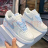 CLENIKEEDAIR NIKE空軍一號ins新款A(yù)F1小勾淺灰低幫男女潮流時尚百搭板鞋運 AF1-白銀藍(lán)【高品質(zhì)NIKE】 42 NIKE 曬單實拍圖